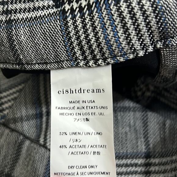 Ei8ht Dreams NWT Gray Linen Blend Hounstooth Cropped Pants - Picture 5 of 5